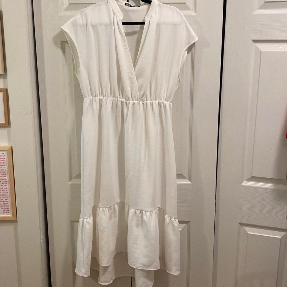 White Zara midi dress